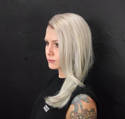 Icy silver platinum, long and sleek